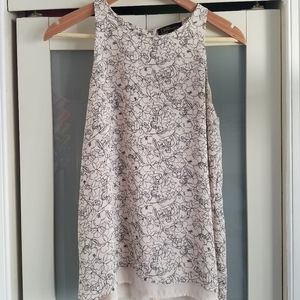 Black and Cream Floral Outline Shirt